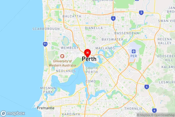 Perth East St Georges Tce,Western Australia Area Map