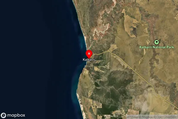 Kalbarri,Western Australia Satellite Map