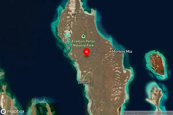 Francois Peron National Park,Western Australia Satellite Map