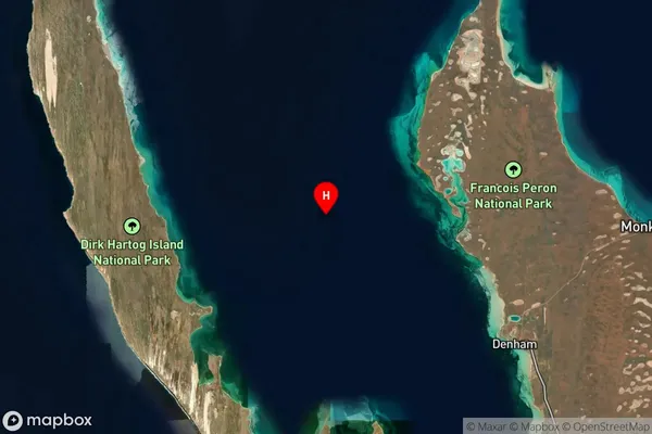 Shark Bay,Western Australia Satellite Map