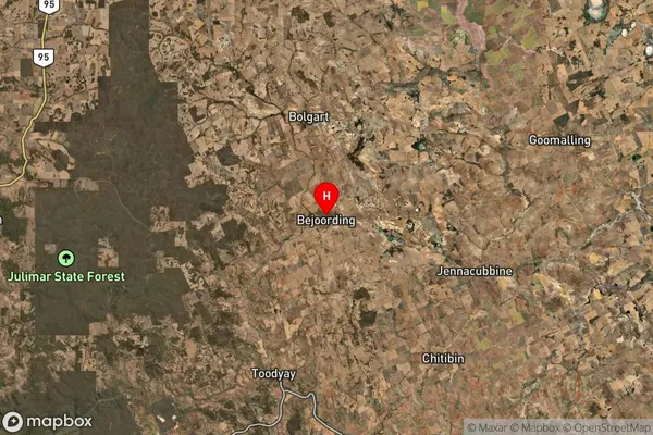 Bejoording,Western Australia Satellite Map