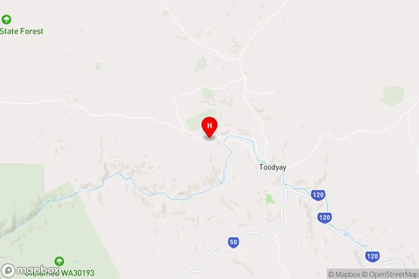 West Toodyay,Western Australia Area Map