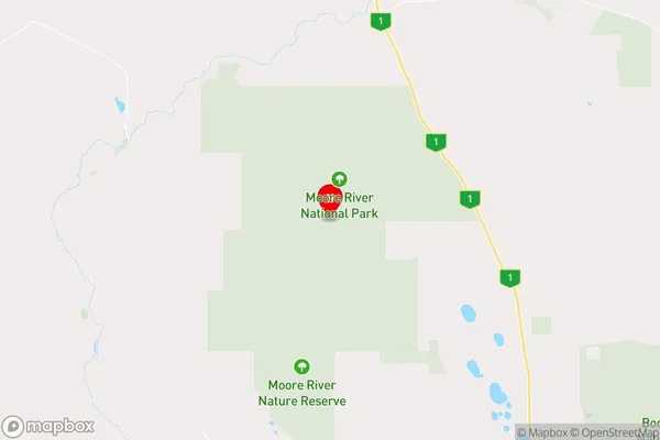 Moore River National Park,Western Australia Area Map