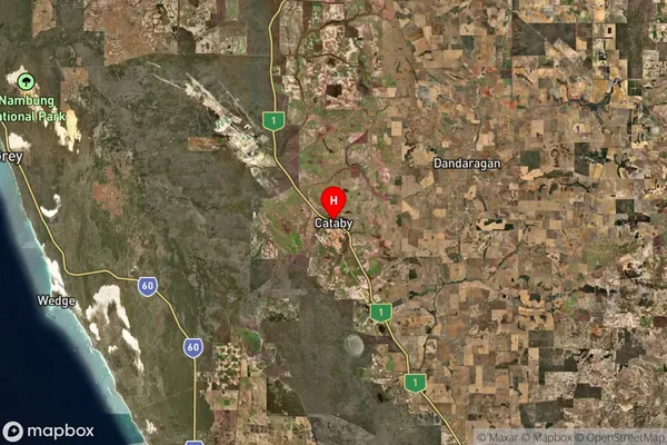 Cataby,Western Australia Satellite Map