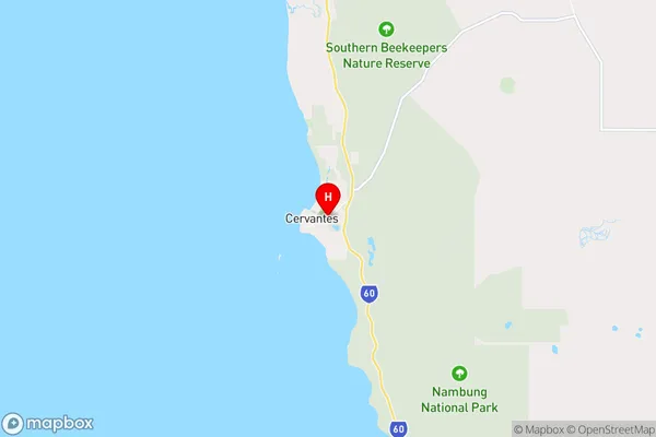 Cervantes,Western Australia Area Map