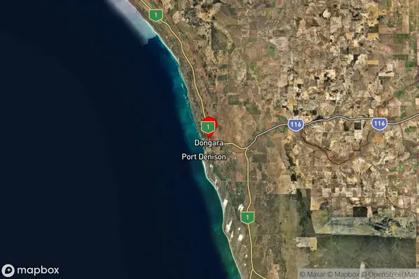 Dongara,Western Australia Satellite Map