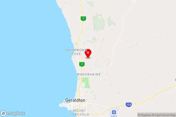 Waggrakine,Western Australia Area Map