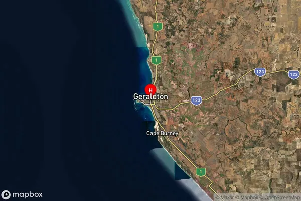 Geraldton,Western Australia Satellite Map