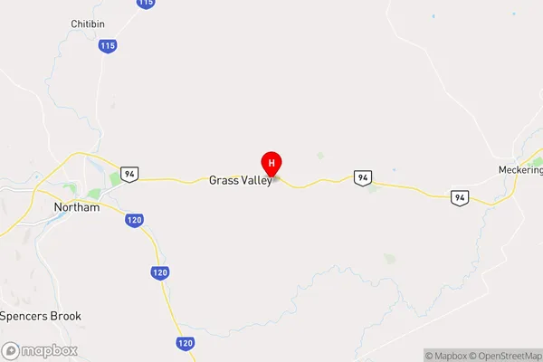 Grass Valley,Western Australia Area Map