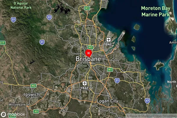 Brisbane,Queensland Satellite Map