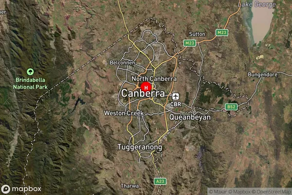 Canberra,Australian Capital Territory Satellite Map