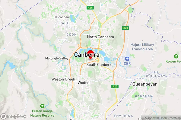 Canberra,Australian Capital Territory Area Map