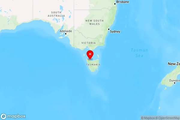 Wynyard,Tasmania Region Map