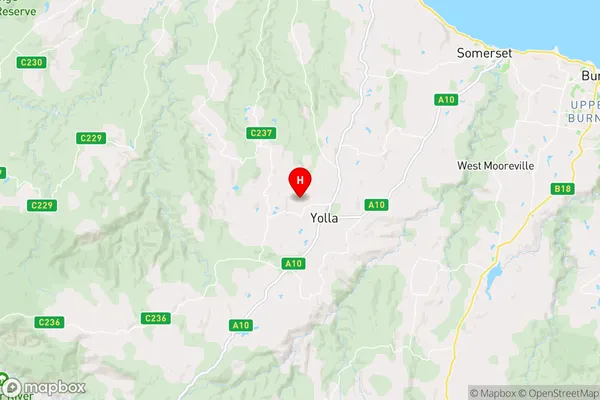 Yolla,Tasmania Area Map