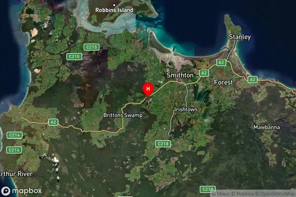 Christmas Hills,Tasmania Satellite Map