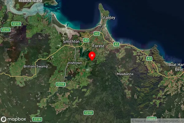 Mengha,Tasmania Satellite Map