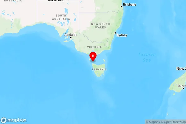 Three Hummock Island,Tasmania Region Map