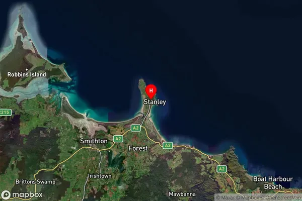 Stanley,Tasmania Satellite Map