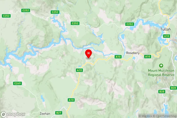 Renison Bell,Tasmania Area Map