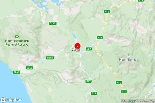 Zeehan,Tasmania Area Map