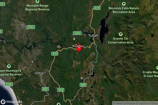 Rosebery,Tasmania Satellite Map