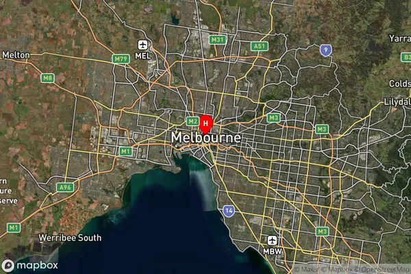 Melbourne,Victoria Satellite Map