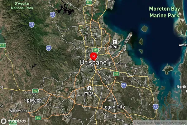 Brisbane,Queensland Satellite Map