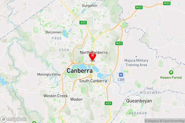 Canberra,Australian Capital Territory Area Map