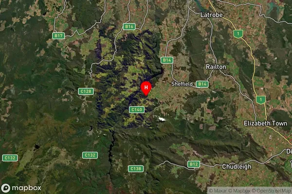 Roland,Tasmania Satellite Map