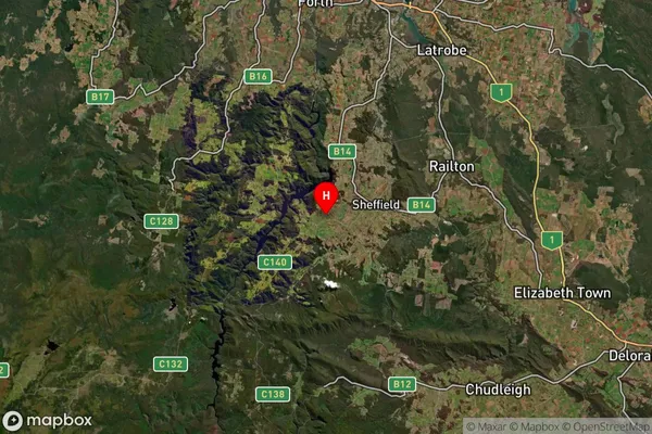 West Kentish,Tasmania Satellite Map