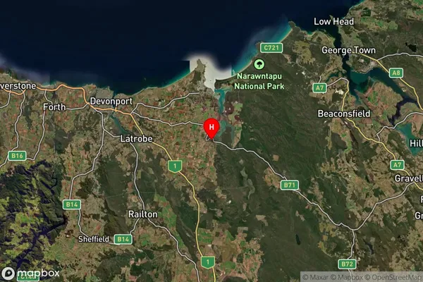 Harford,Tasmania Satellite Map