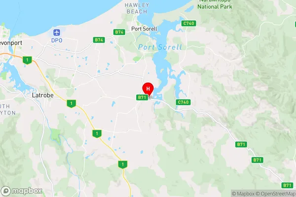 Harford,Tasmania Area Map