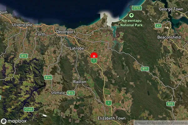 Sassafras,Tasmania Satellite Map