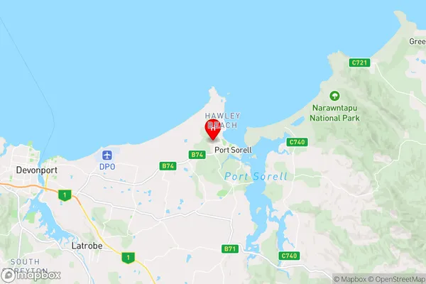 Shearwater,Tasmania Area Map