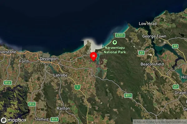 Squeaking Point,Tasmania Satellite Map