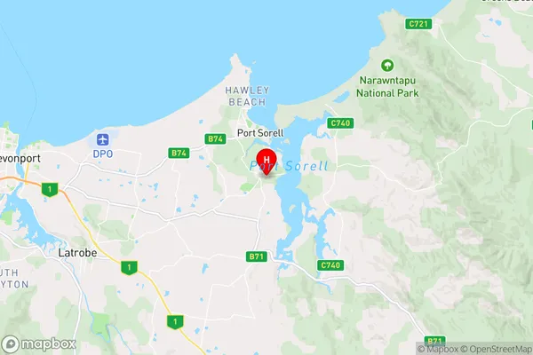 Squeaking Point,Tasmania Area Map