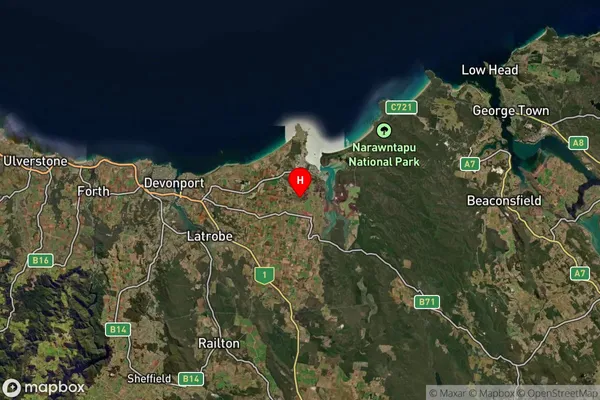 Thirlstane,Tasmania Satellite Map