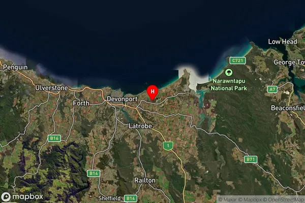 Wesley Vale,Tasmania Satellite Map