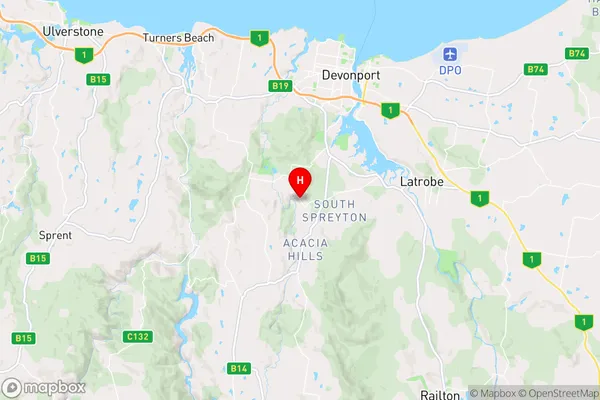 Aberdeen,Tasmania Area Map