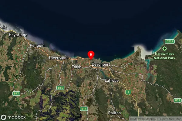 Don,Tasmania Satellite Map