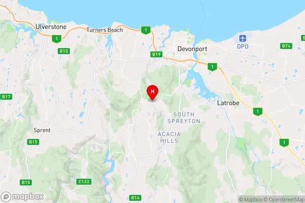 Eugenana,Tasmania Area Map