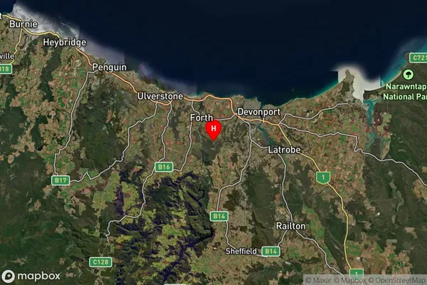 Forthside,Tasmania Satellite Map