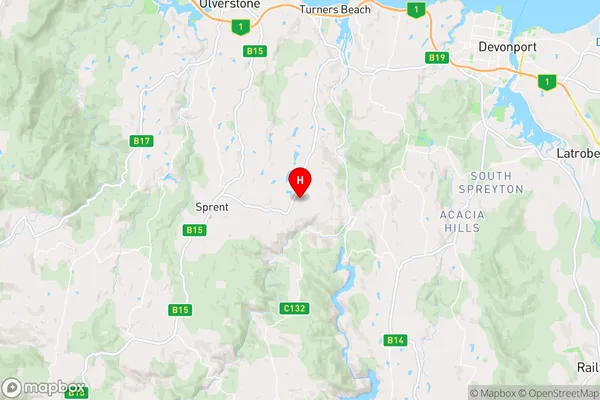 Kindred,Tasmania Area Map