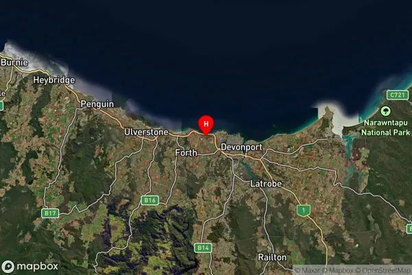 Lillico,Tasmania Satellite Map