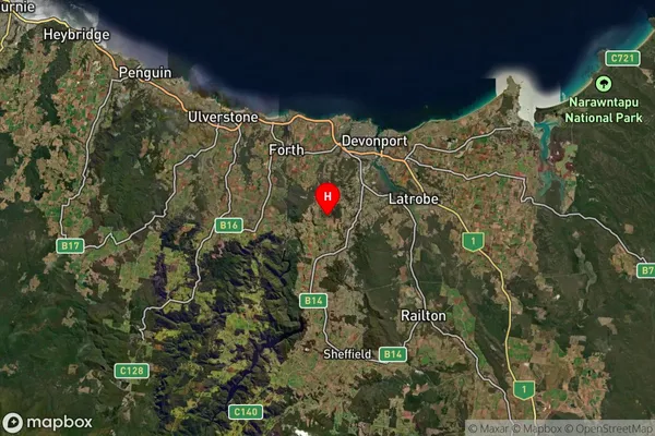 Melrose,Tasmania Satellite Map