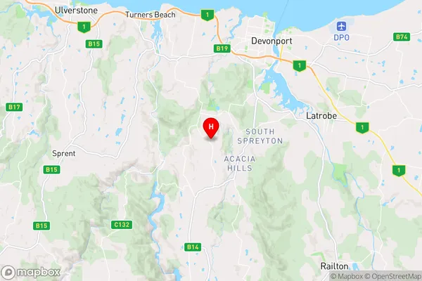 Melrose,Tasmania Area Map