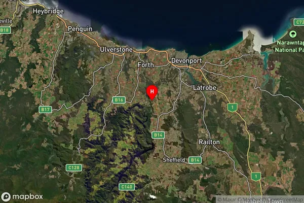 Paloona,Tasmania Satellite Map