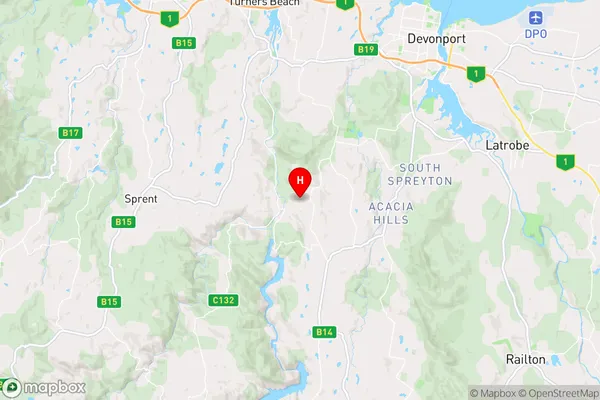 Paloona,Tasmania Area Map