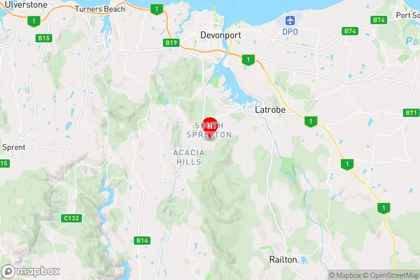 South Spreyton,Tasmania Area Map