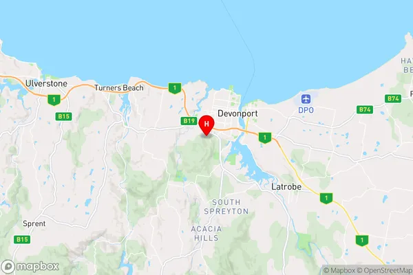 Stony Rise,Tasmania Area Map